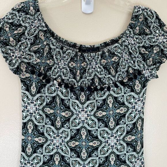 Derek Heart|Maxi Dress|Off the shoulder|Has Stretch|Geometric print - Picture 7 of 12